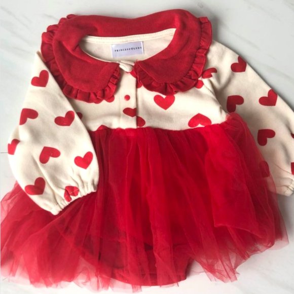 Heart Baby Red Dress Set with Cardigan 18 months, 24 months 18-24 m - Picture 2 of 3
